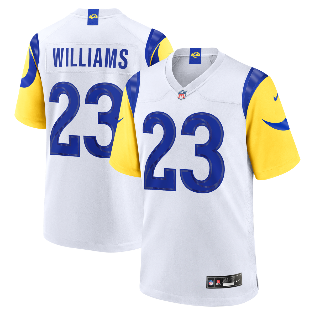 Los Angeles Rams Kyren Williams White White Game Player Jersey