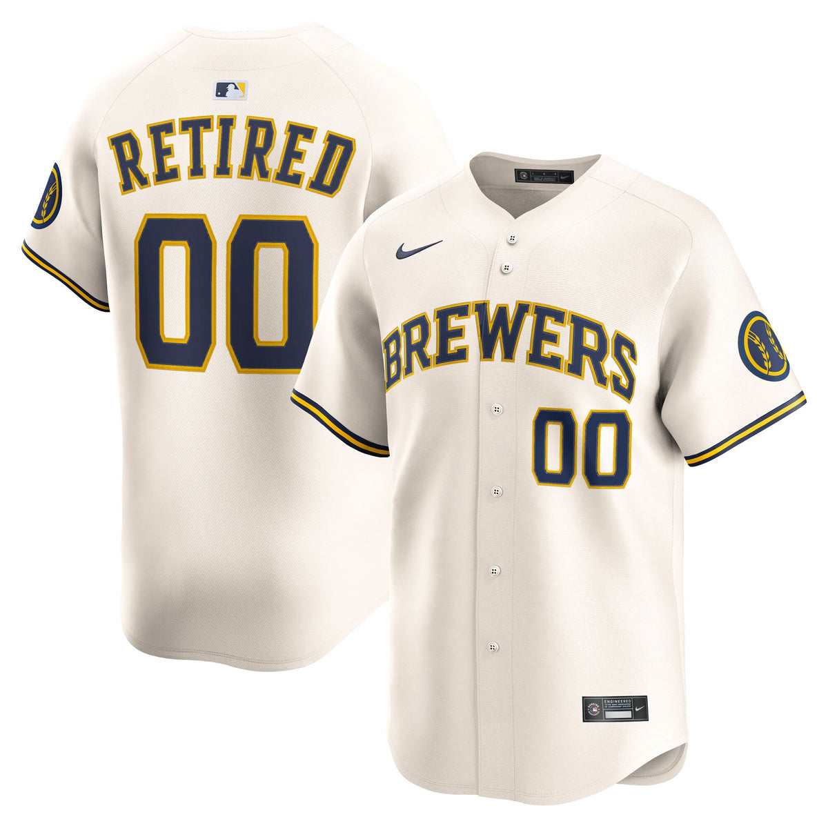Milwaukee Brewers Cream Home Limited Pick-A-Player Retired Roster Jersey