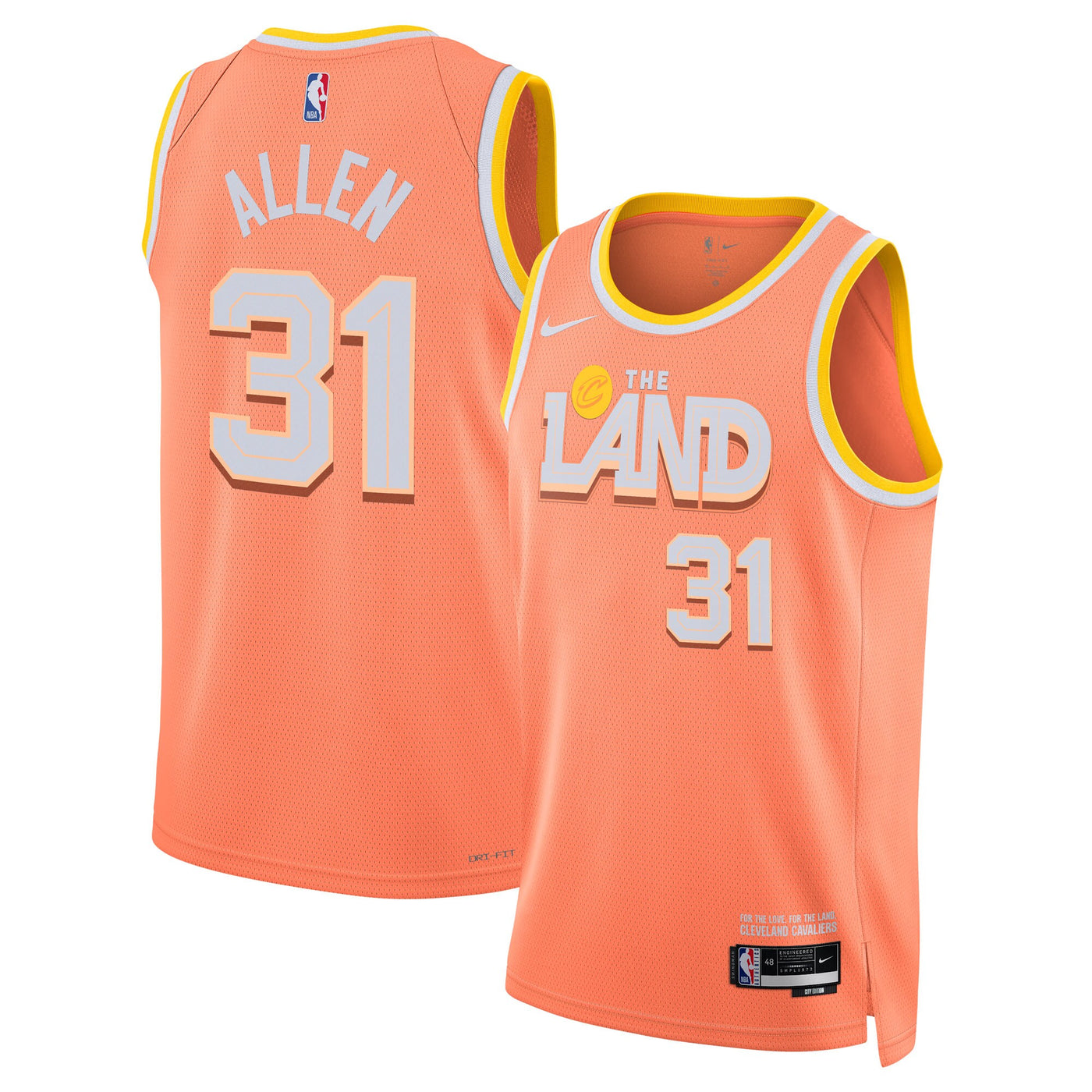 Cleveland Cavaliers Nike 2025/26 City Edition Swingman Jersey - Orange - Jarrett Allen