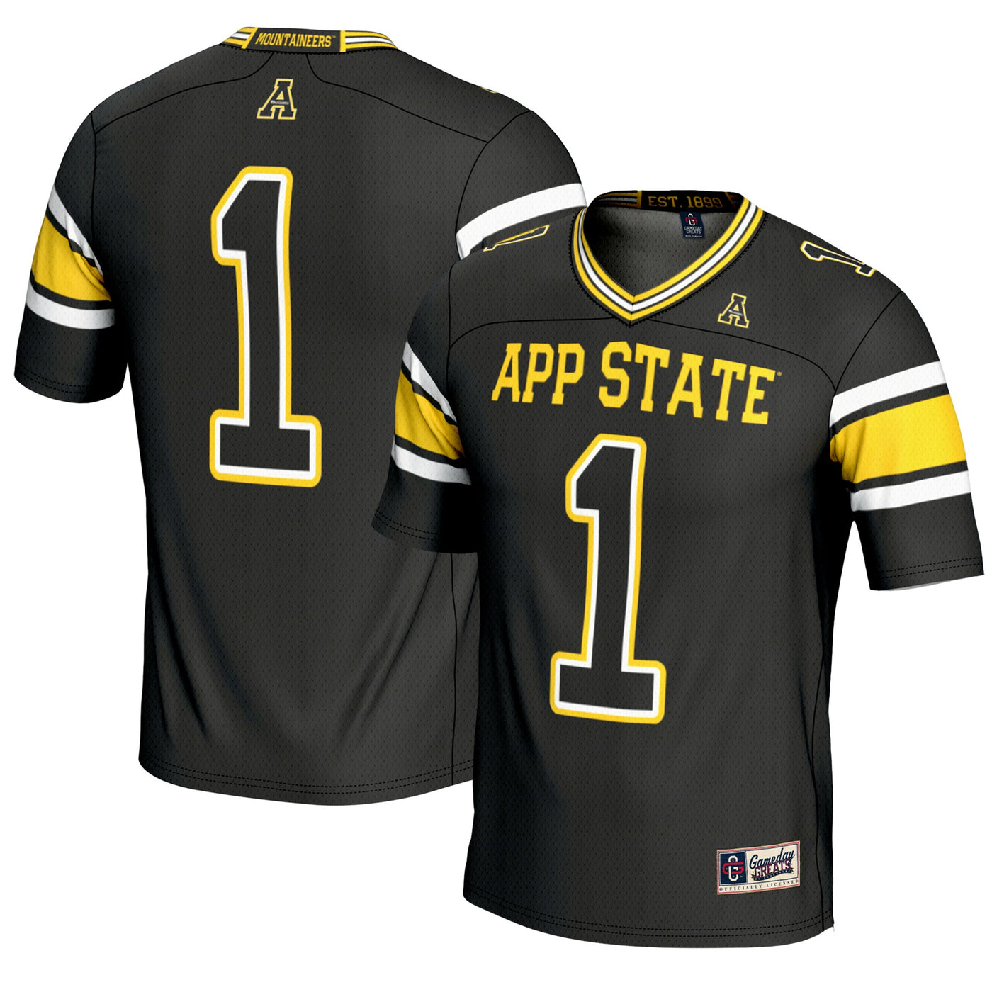 GameDay Greats #1 Black Appalachian State Mountaineers Endzone Football Jersey