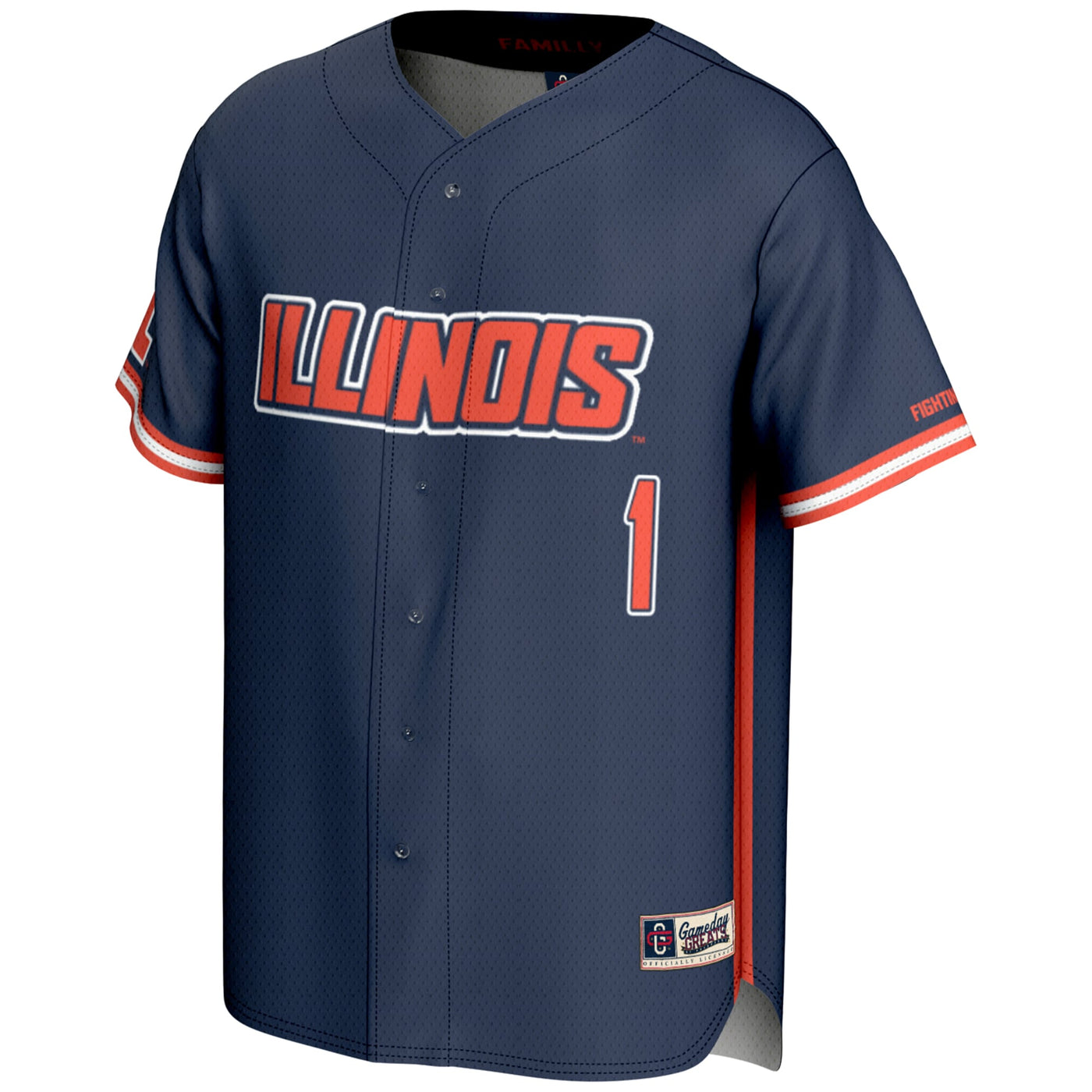 GameDay Greats #1 Navy Illinois Fighting Illini Lightweight Baseball Jersey