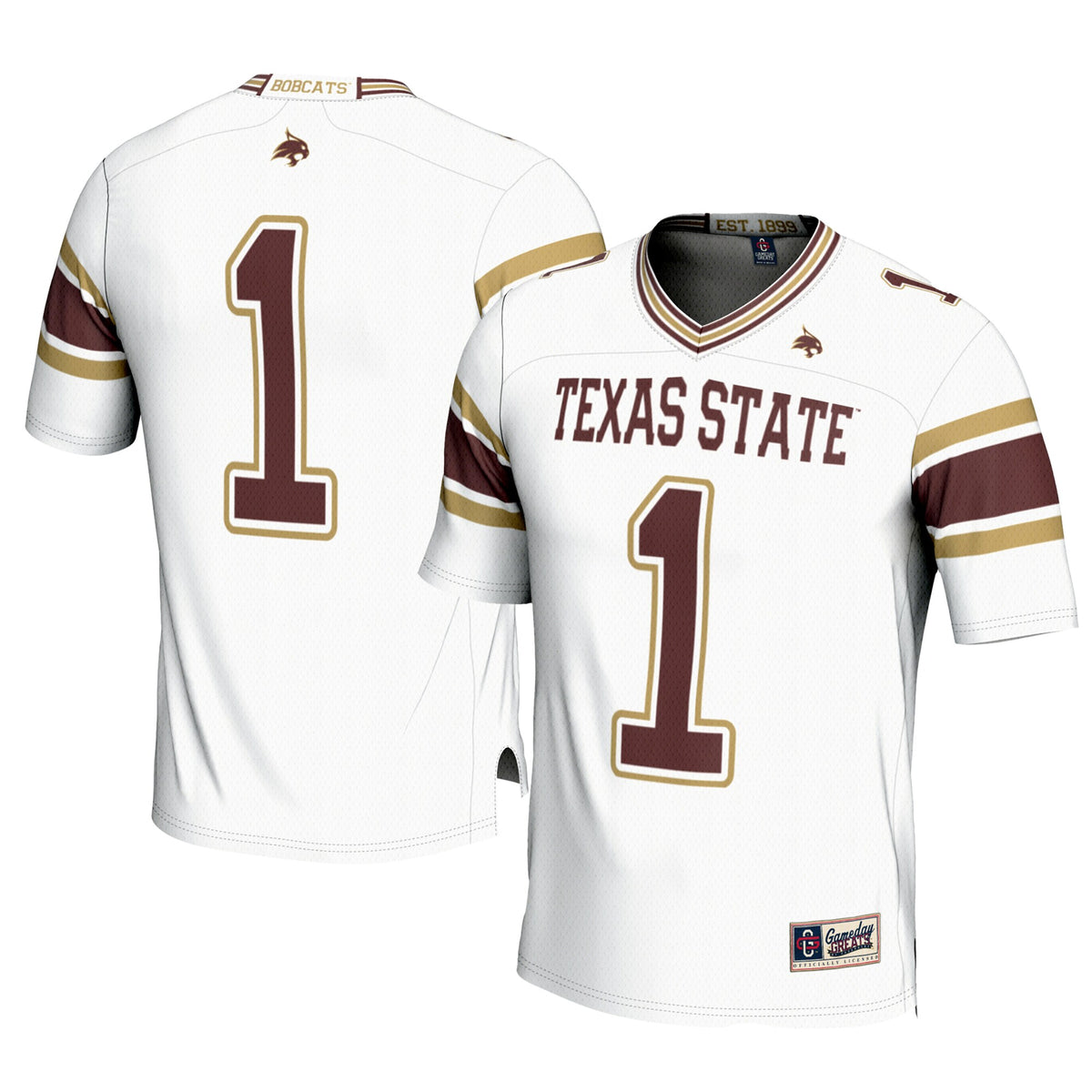 #1 Texas State Bobcats GameDay Greats Football Jersey - White
