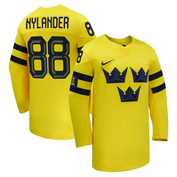 Sweden Hockey William Nylander Yellow 2026 Away Replica Jersey