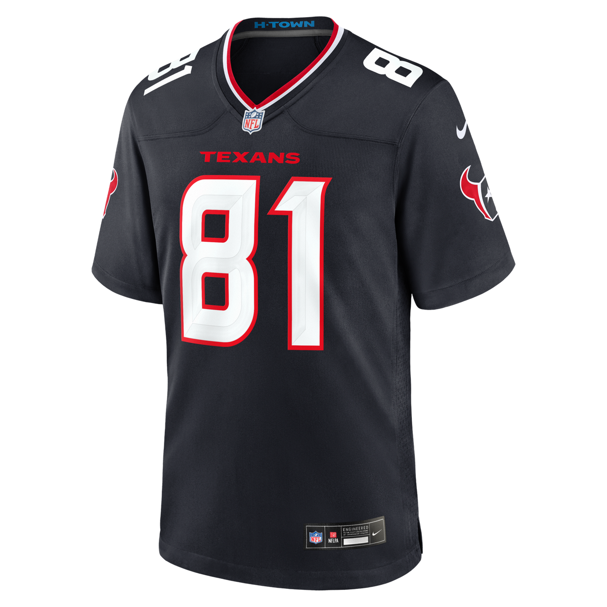 Houston Texans Jayden Higgins Navy Game Jersey