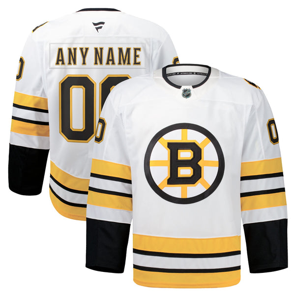 Boston Bruins Fanatics White Away Authentic Pro Custom Jersey