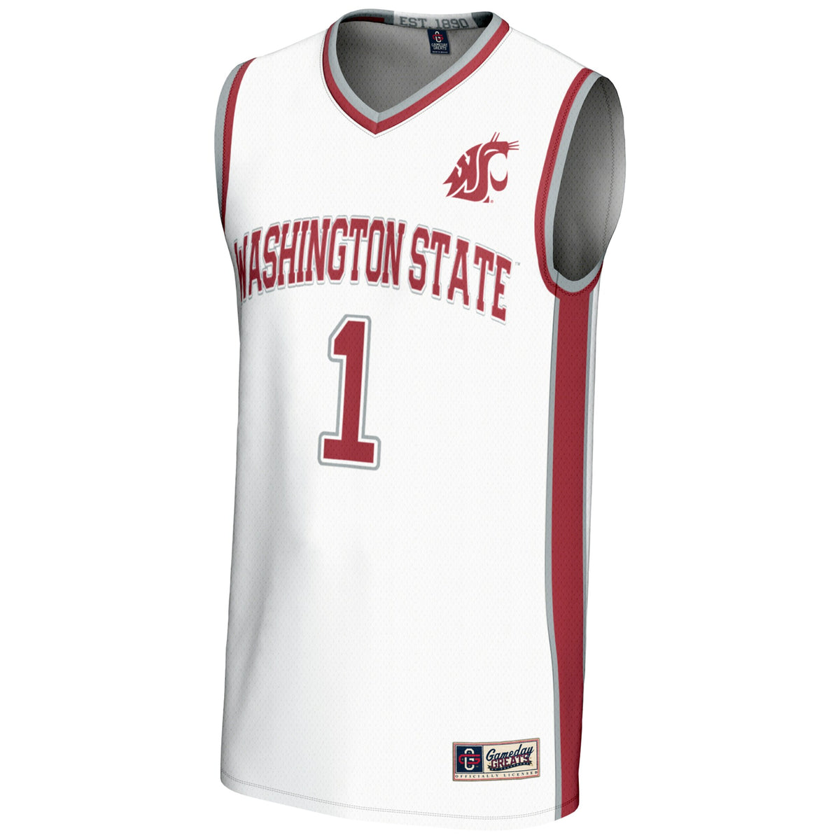 #1 Washington State Cougars GameDay Greats Lightweight Basketball Jersey - White