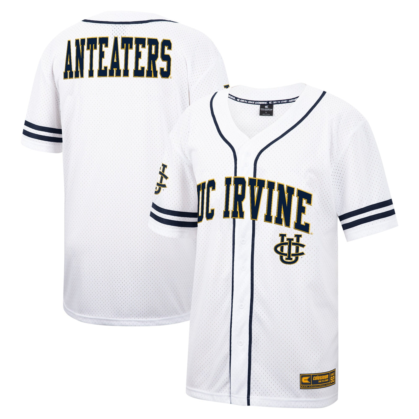 Colosseum White UC Irvine Anteaters Free Spirited Mesh Button-Up Baseball Jersey