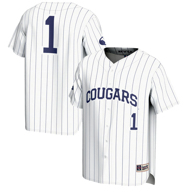 GameDay Greats #1 White BYU Cougars Lightweight Baseball Jersey
