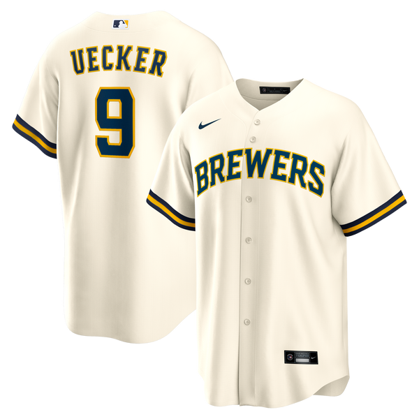 Milwaukee Brewers Bob Uecker Nike Cream Home Retired Player Replica Jersey