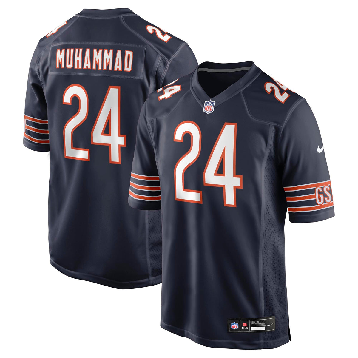 Chicago Bears Malik Muhammad Navy Team Game Jersey