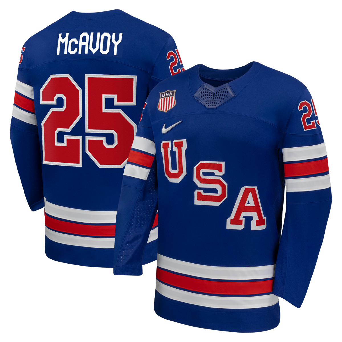 Charlie McAvoy Royal US Hockey 2026 Home Replica Jersey
