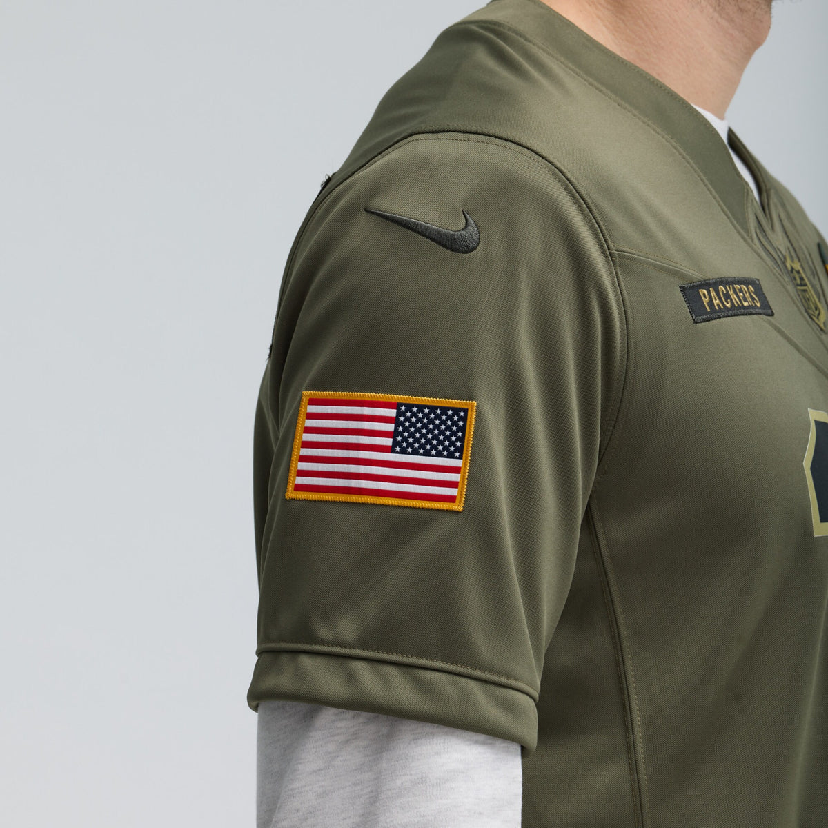 Green Bay Packers Jordan Love Olive 2025 Salute to Service Limited Jersey