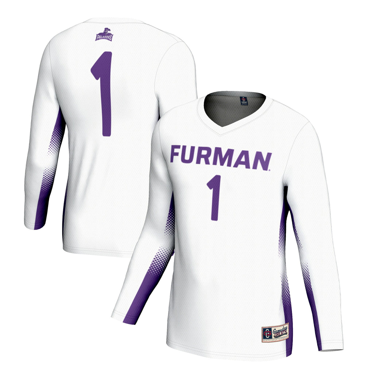 #1 Furman Paladins GameDay Greats Lightweight Volleyball Jersey - White