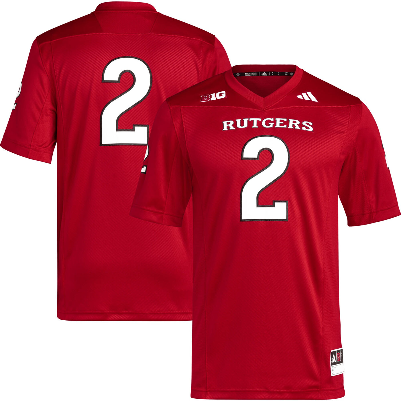 adidas #2 Scarlet Rutgers Scarlet Knights Premier Football Jersey