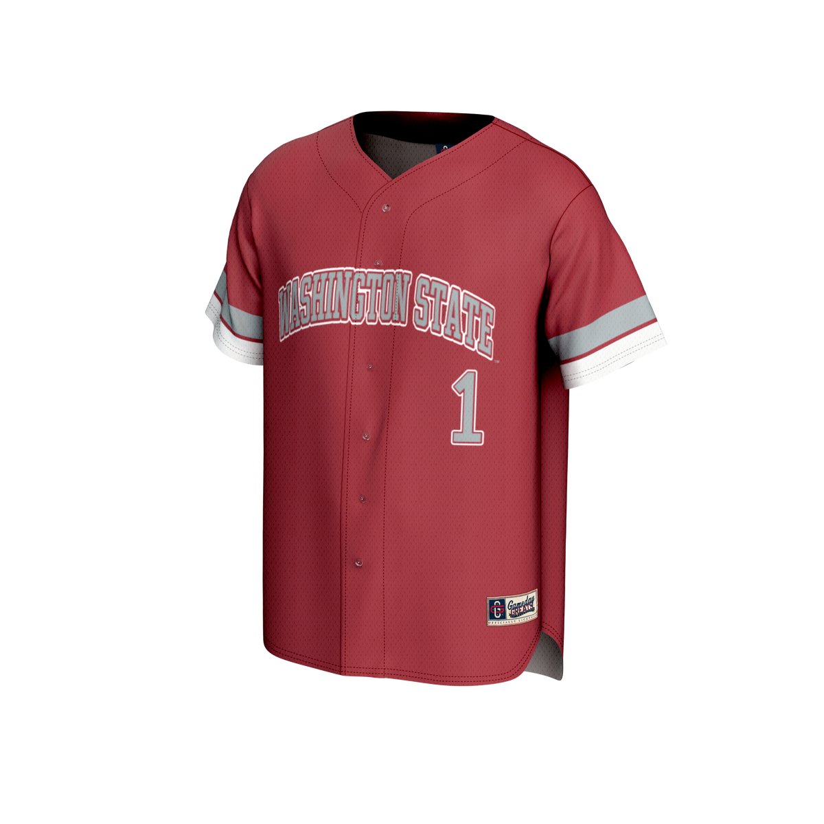 #1 Washington State Cougars GameDay Greats Lightweight Collegiate Baseball Fashion Jersey - Crimson