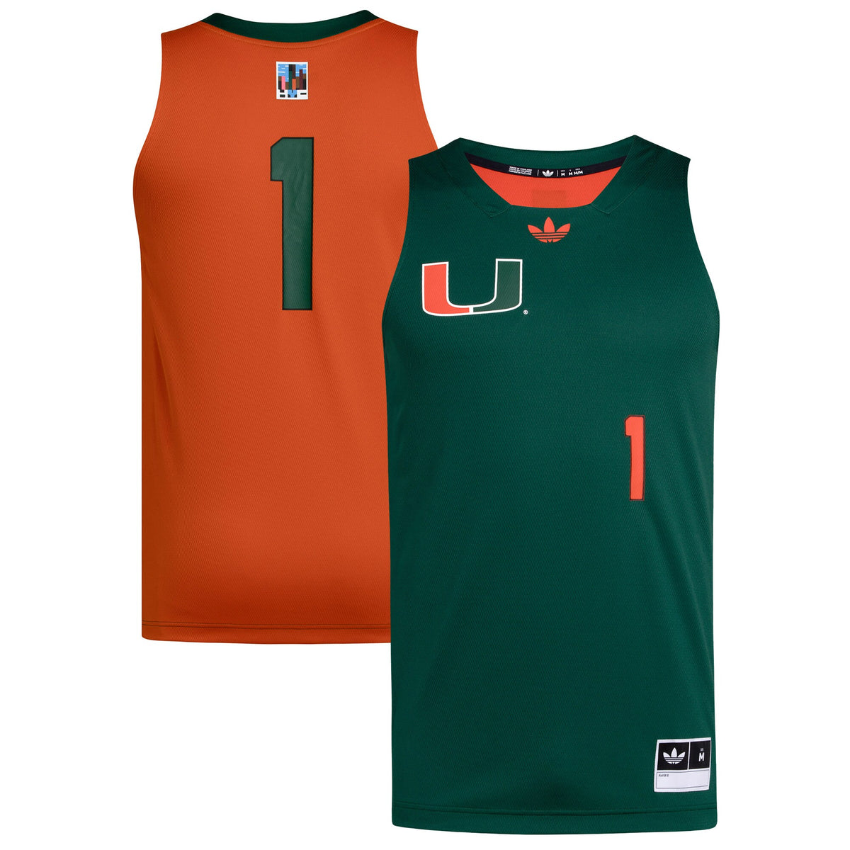 #1 Miami Hurricanes Black History Month Basketball Jersey - Green/Orange