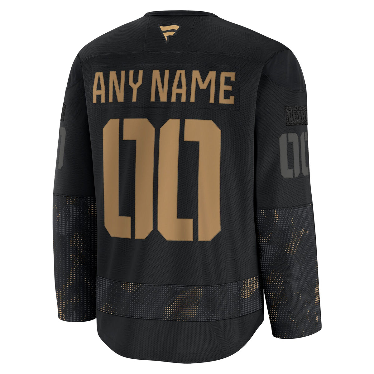 Detroit Red Wings Fanatics Black 2024 Military Appreciation Custom Practice Jersey