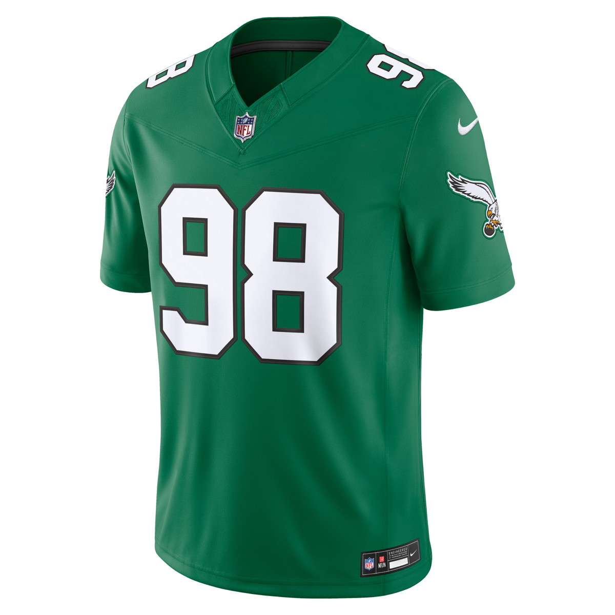 Philadelphia Eagles Jalen Carter Kelly Green Alternate Vapor F.U.S.E. Stitched Limited Jersey