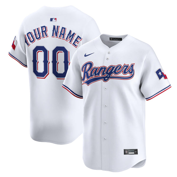 Texas Rangers White Home Limited Custom Jersey