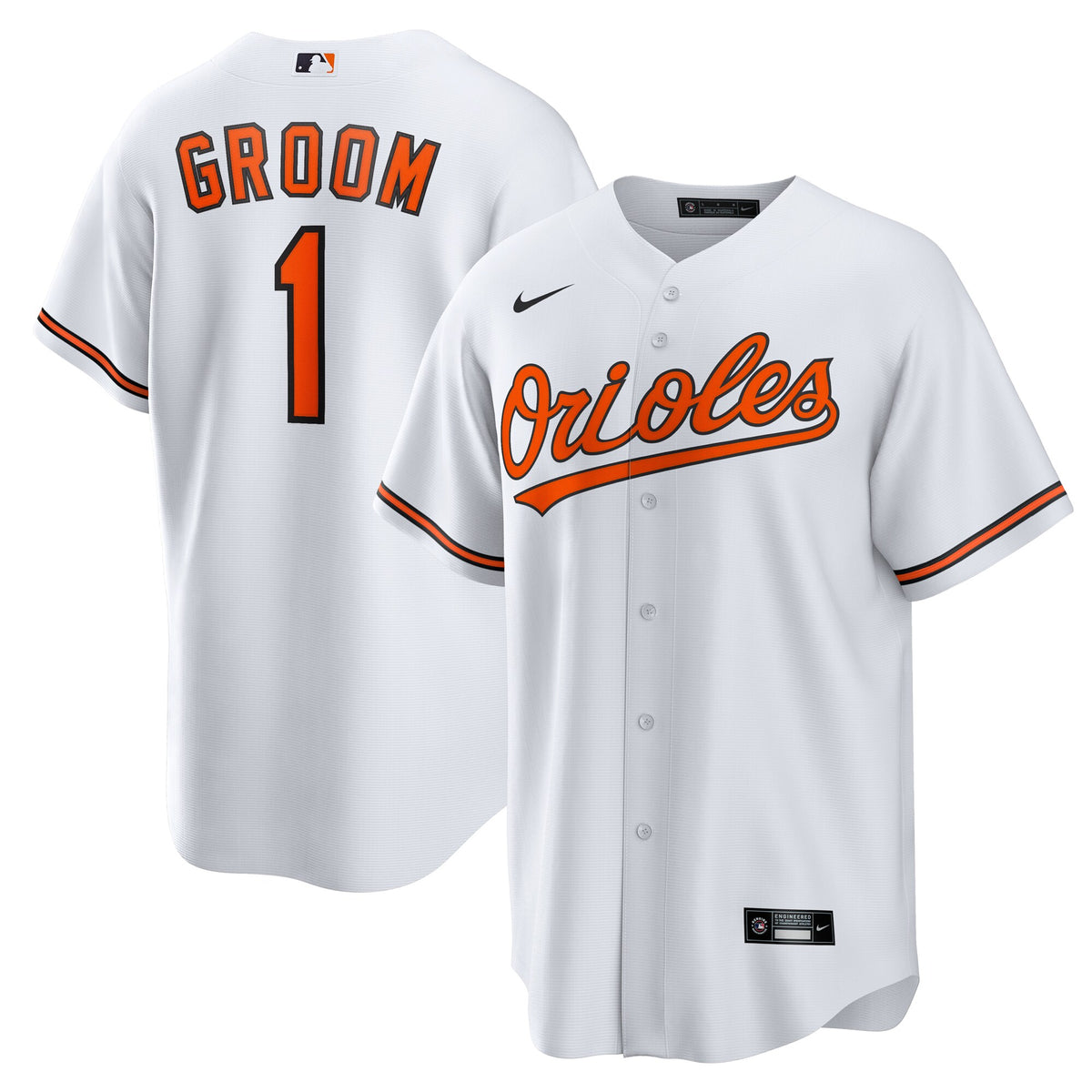 Baltimore Orioles White #1 Groom Home Replica Jersey