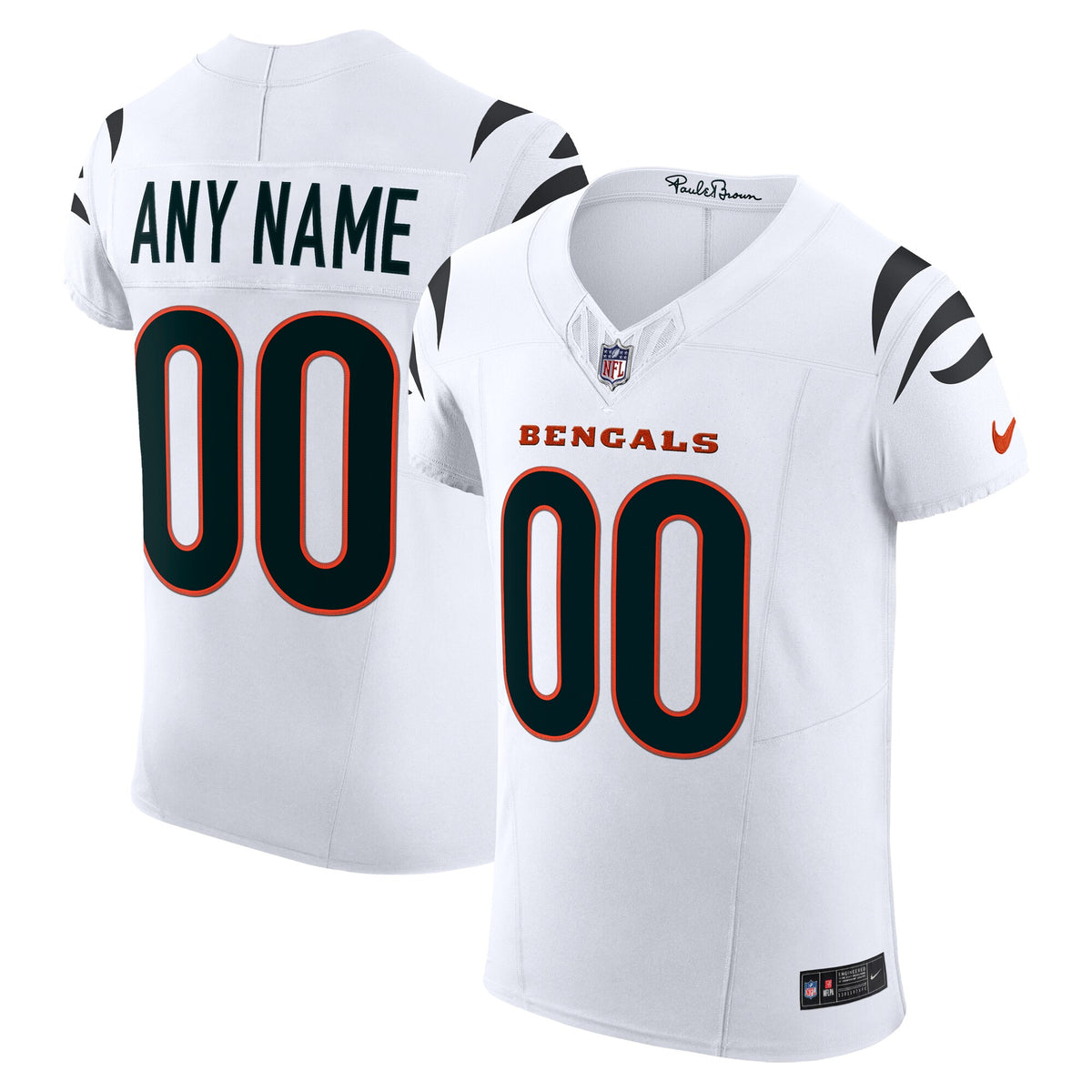 Cincinnati Bengals White Vapor F.U.S.E. Elite Custom Jersey
