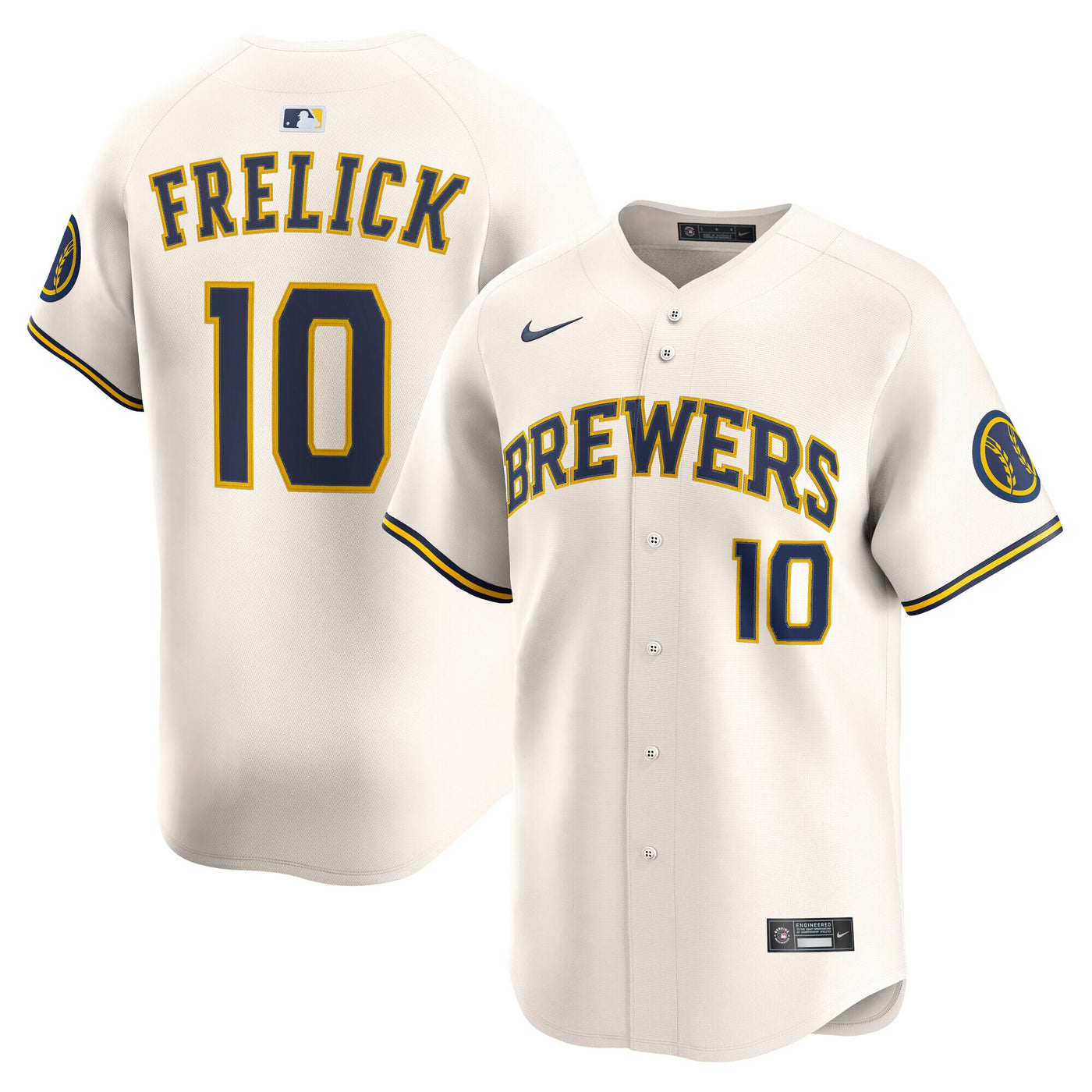 Milwaukee Brewers Sal Frelick Nike Cream Home Limited Player Jersey