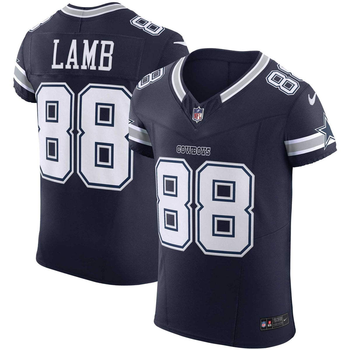 Dallas Cowboys CeeDee Lamb Navy Team Vapor F.U.S.E. Elite Jersey