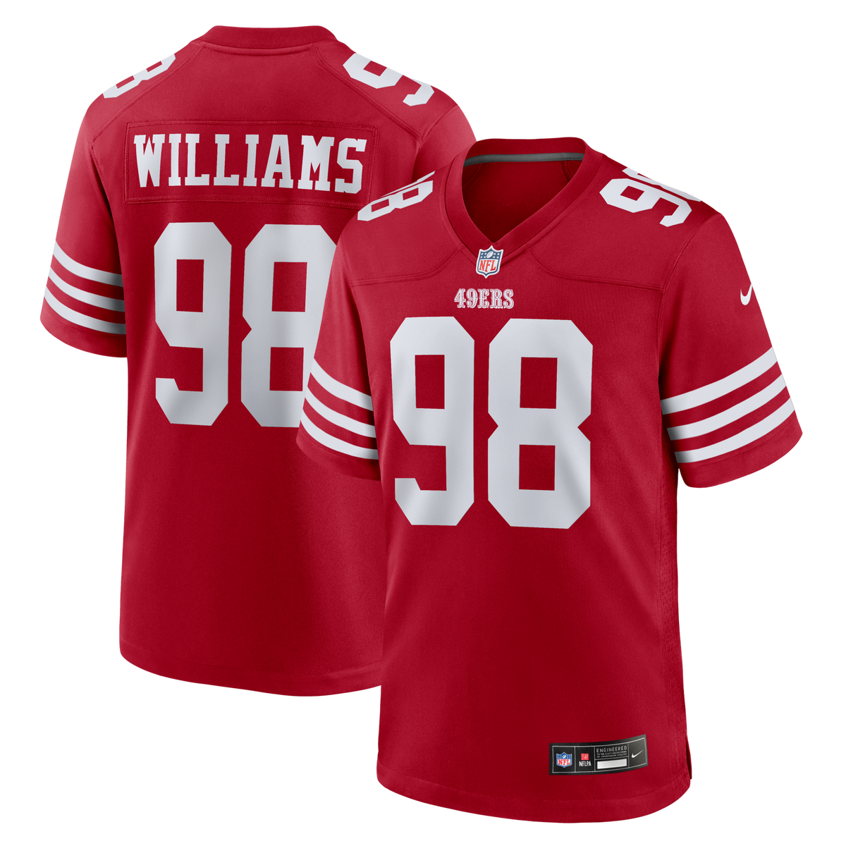 San Francisco 49ers Mykel Williams Scarlet Game Player Jersey