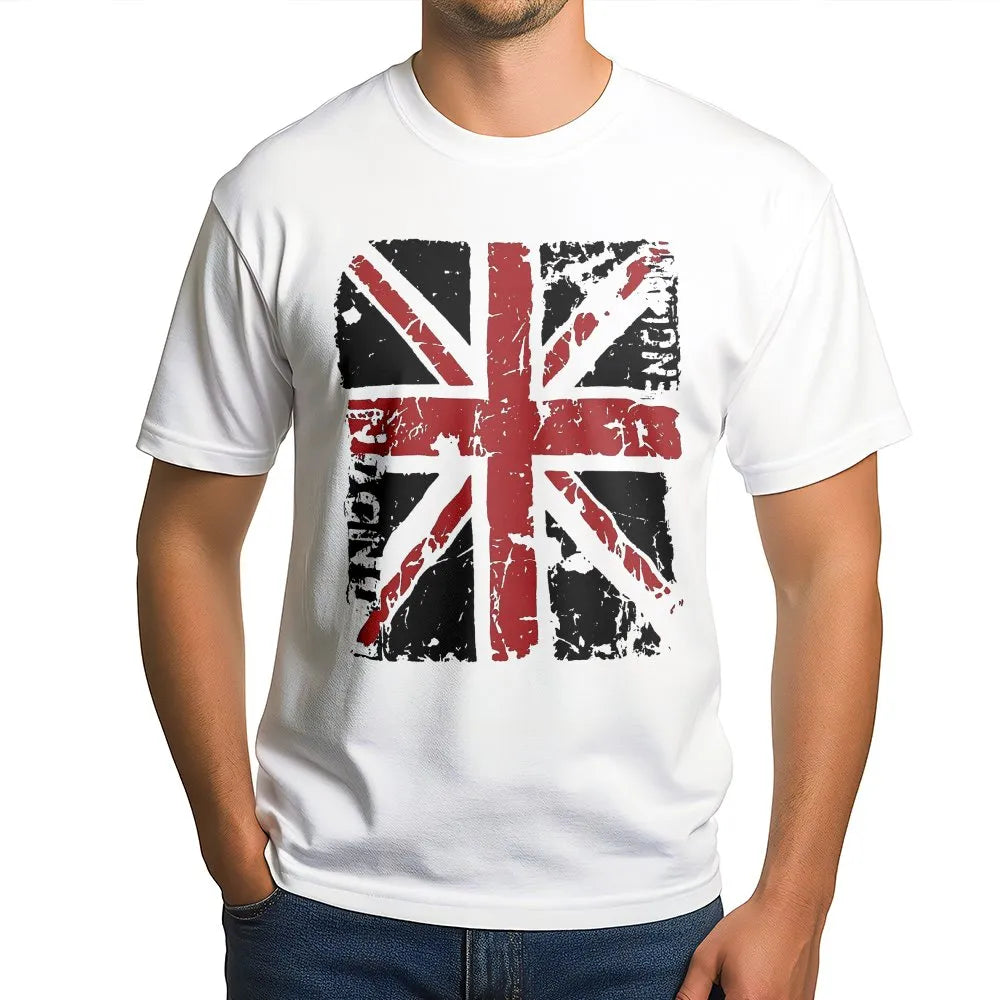 Union Jack T-Shirt | Distressed London England Graphic | Premium Cotton | Patriotic UK Souvenir Gift