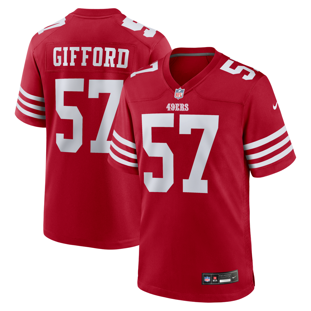 San Francisco 49ers Luke Gifford Scarlet Team Game Jersey
