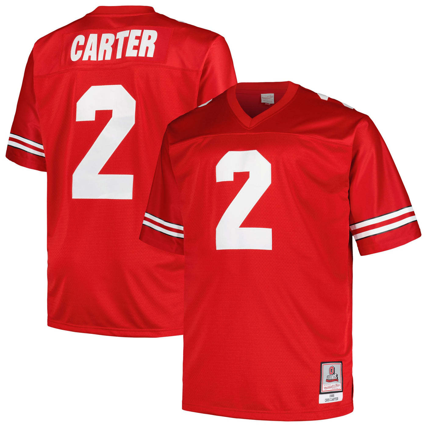 Mitchell & Ness Cris Carter Scarlet Ohio State Buckeyes Big & Tall Legacy Jersey