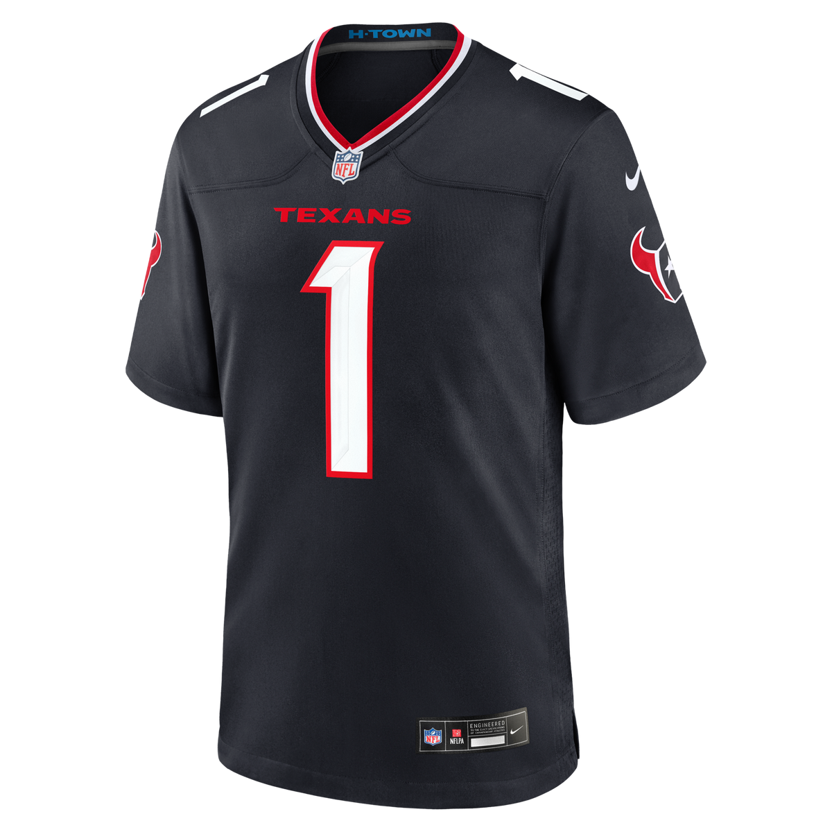 Houston Texans Number 1 Groom Navy Game Jersey