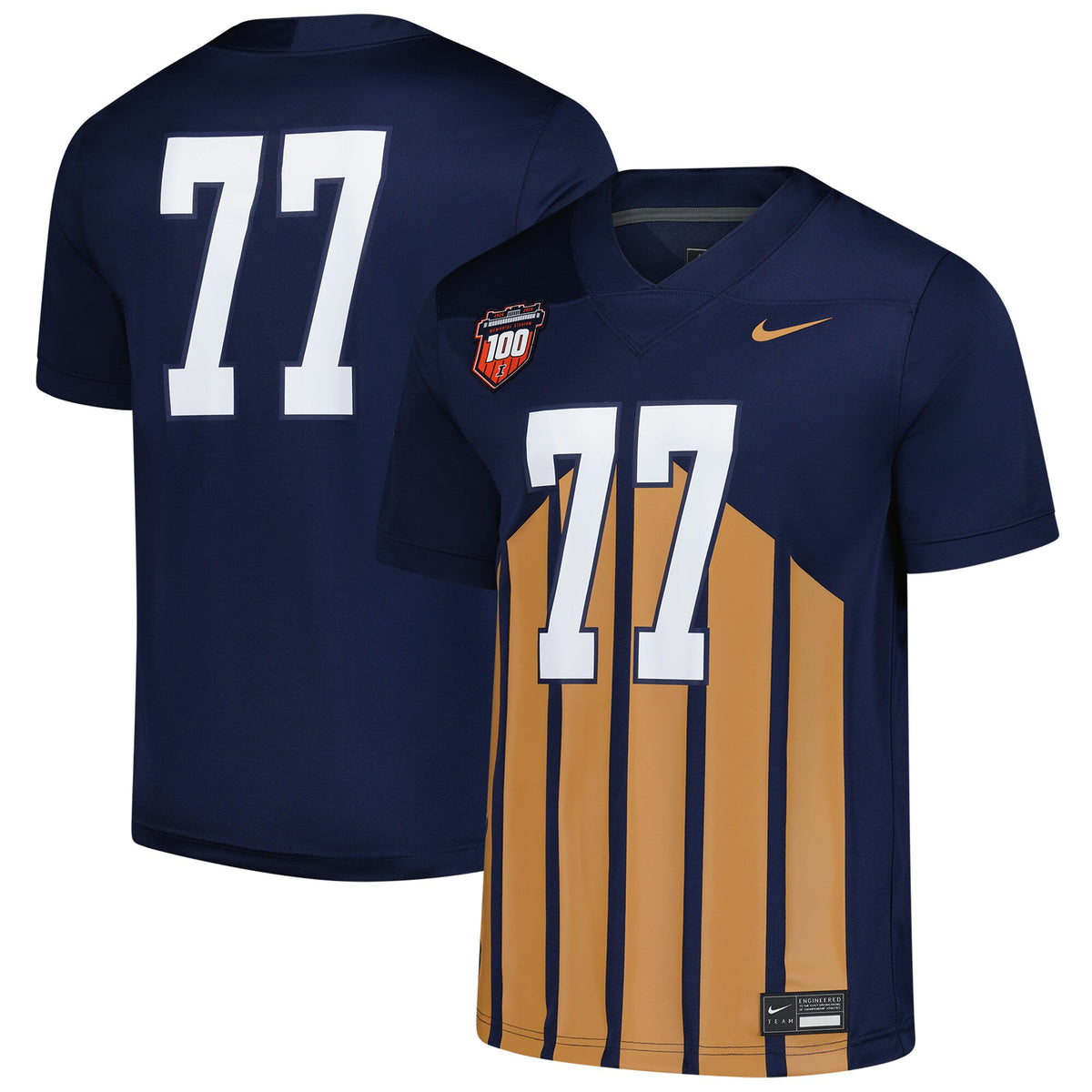 #77 Illinois Fighting Illini Untouchable Replica Football Jersey - Navy