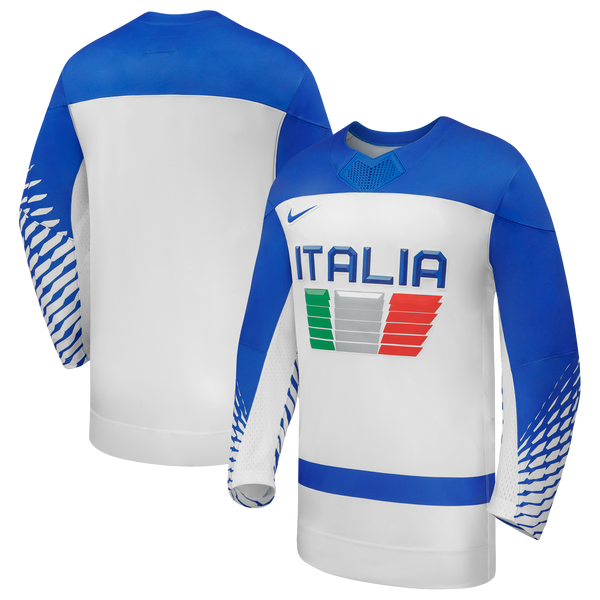 Italy Hockey Nike White 2026 Away Replica Jersey