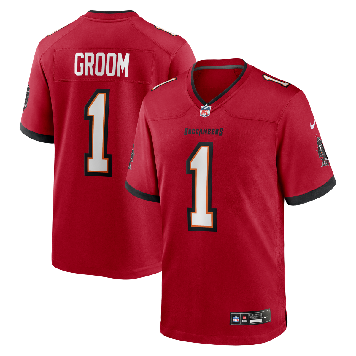 Tampa Bay Buccaneers Number 1 Groom Red Game Jersey