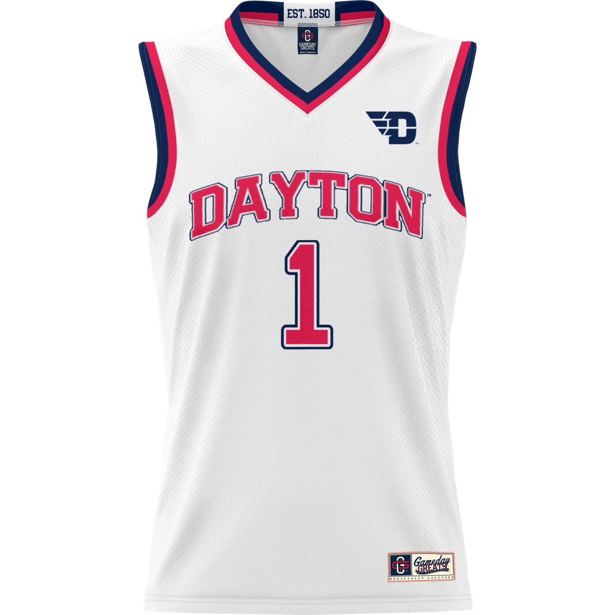 #1 Dayton Flyers GameDay Greats Lightweight Basketball Jersey - White