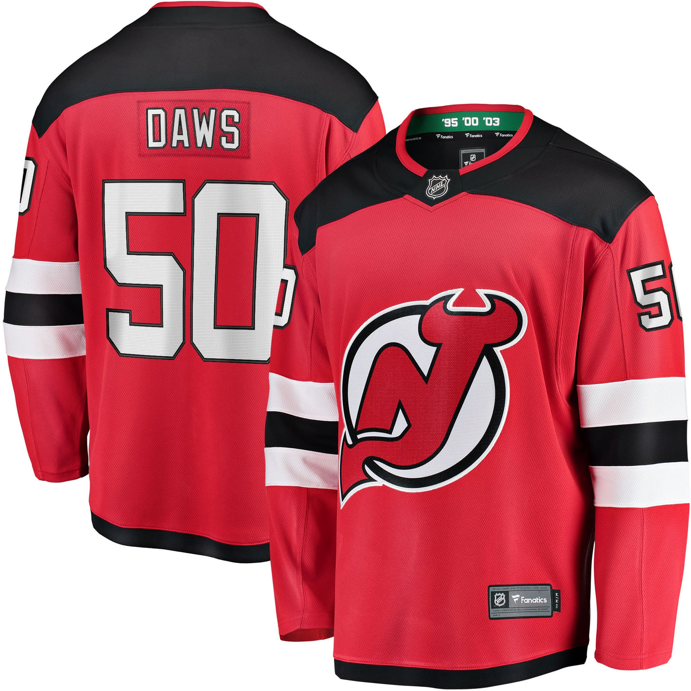 New Jersey Devils Nico Daws Fanatics Red Home Breakaway Player Jersey