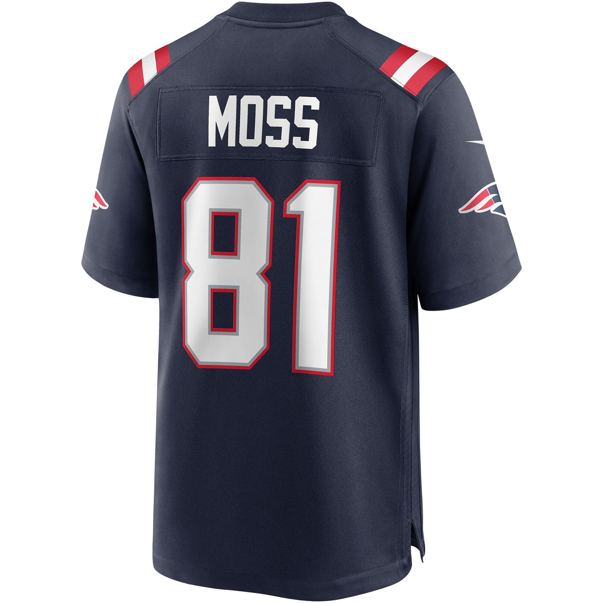 New England Patriots Randy Moss Navy Game Retired Player Jersey
