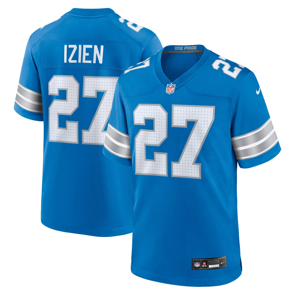 Detroit Lions Christian Izien Blue Team Game Jersey