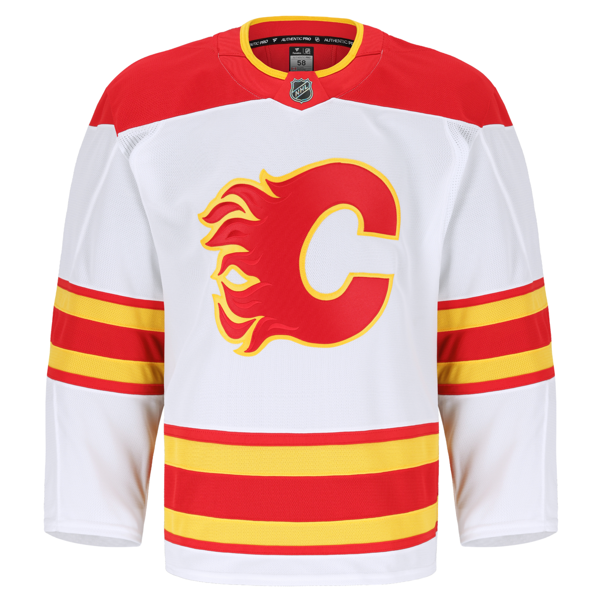 Calgary Flames Fanatics White Away Authentic Pro Jersey