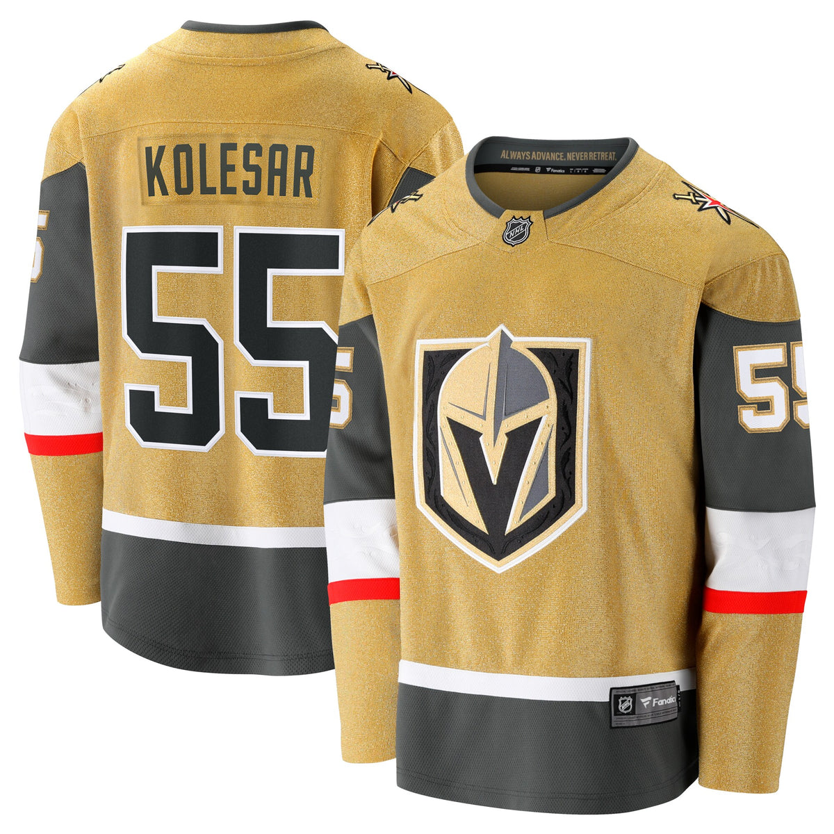 Vegas Golden Knights Keegan Kolesar Fanatics Gold Home Breakaway Jersey