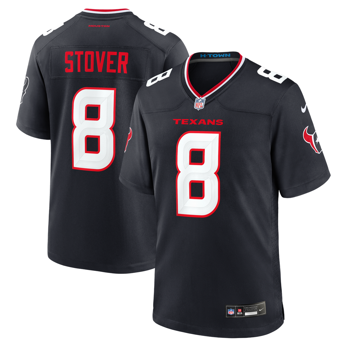 Houston Texans Cade Stover Navy Team Game Jersey