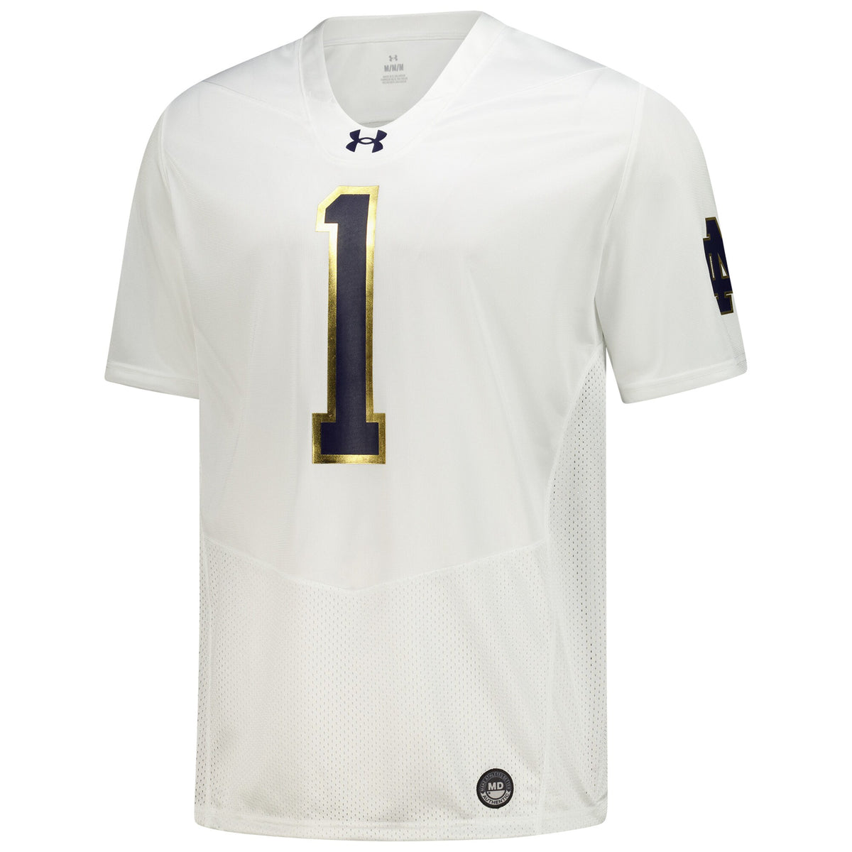 Notre Dame Fighting Irish Under Armour #1 Replica Football Jersey - White