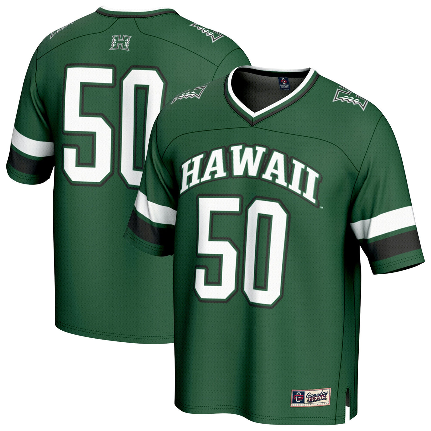 GameDay Greats #50 Green Hawaii Rainbow Warriors Lightweight Collegiate Football Fashion Jersey