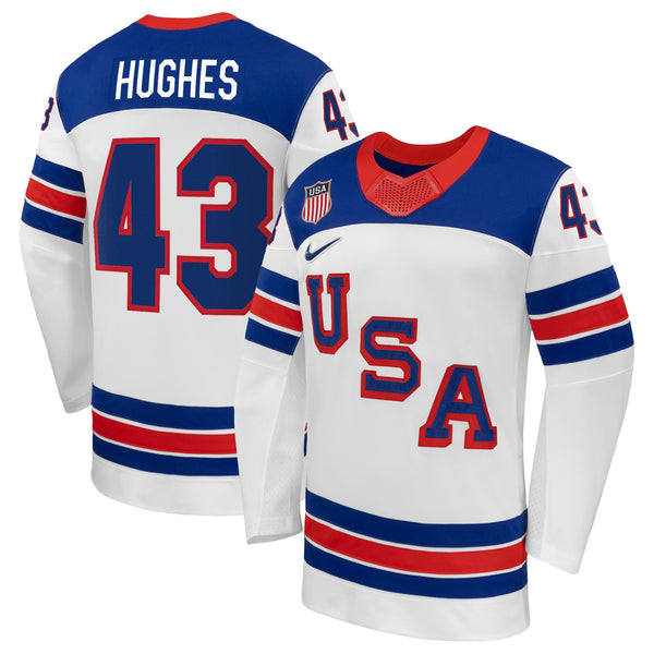 Quinn Hughes White US Hockey 2026 Away Replica Jersey