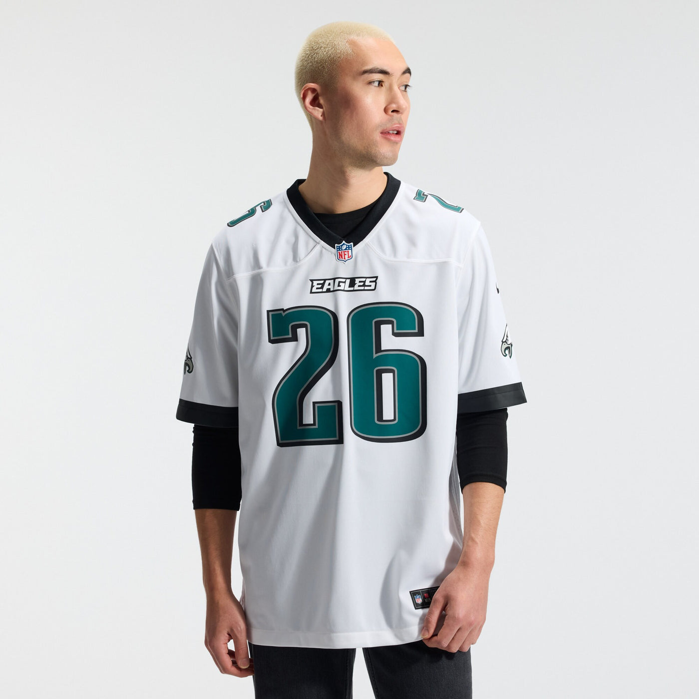 Philadelphia Eagles Saquon Barkley Nike White Game Jersey