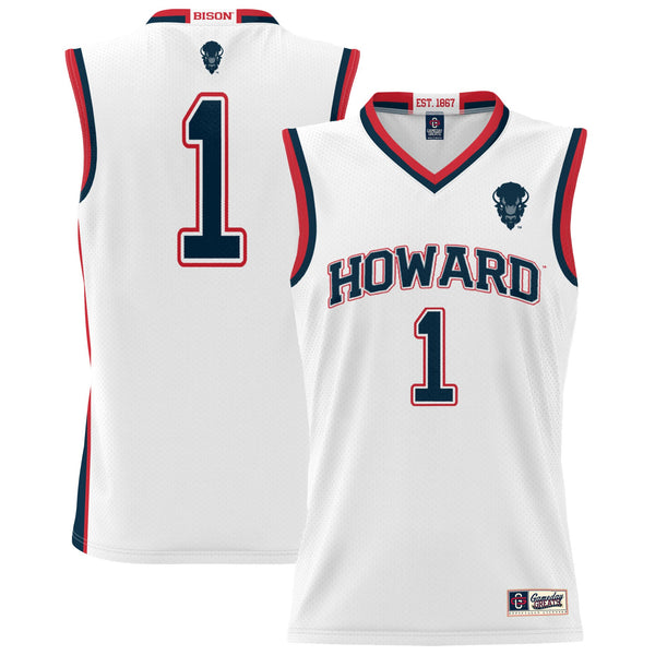 GameDay Greats #1 White Howard Bison Lightweight Basketball Jersey