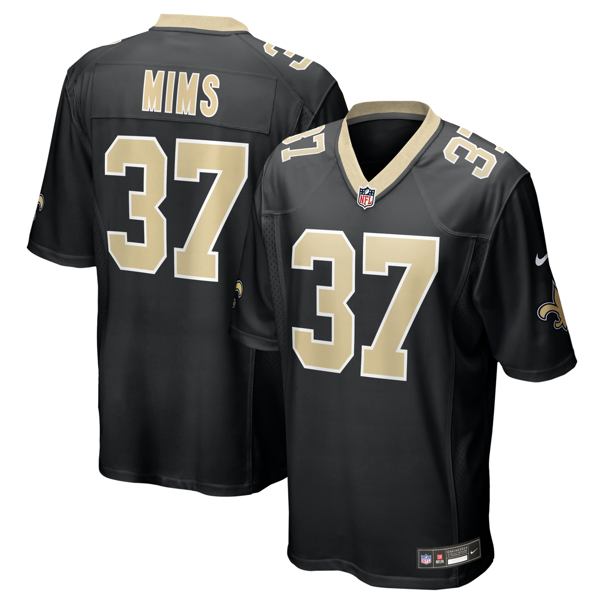 New Orleans Saints Jordan Mims Black Team Game Jersey