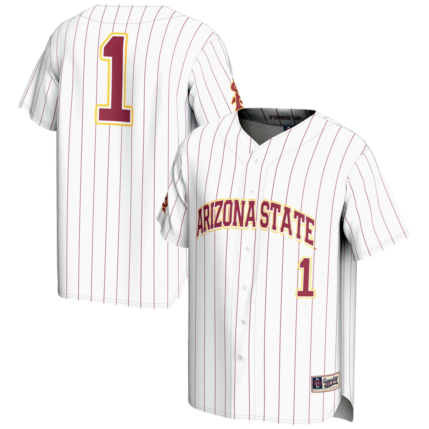 GameDay Greats #1 White Arizona State Sun Devils Lightweight Baseball Jersey