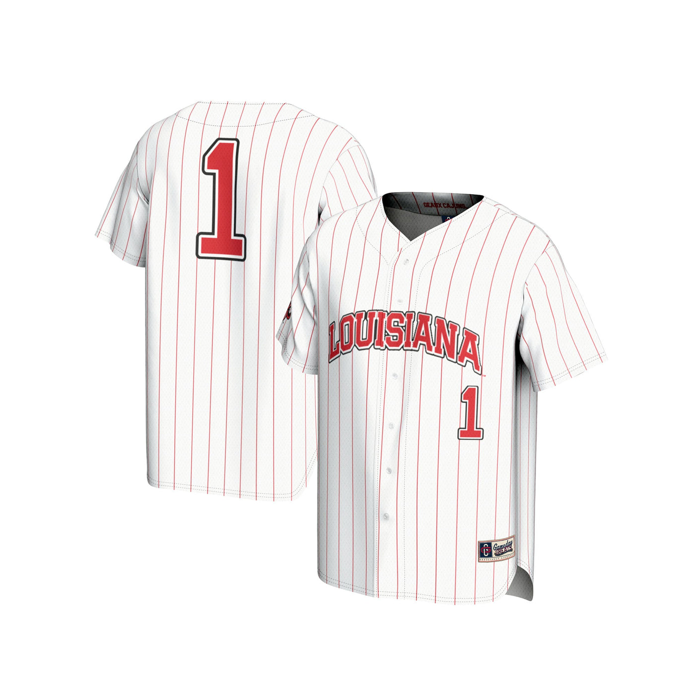 GameDay Greats White #1 Louisiana Ragin' Cajuns Lightweight Baseball Fashion Jersey